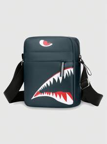 Men's Shoulder Bag INS Messenger Bag Crossbody Bags Polyester Cartoon Casual With Shark Graphic Side Bag Sling Bag Vacation School Holiday Sport Lightweight Gift Teenagers Freshmen Thanksgiving Purse Bag Tote Bag Bum Bag Belt Bag Rider Bag