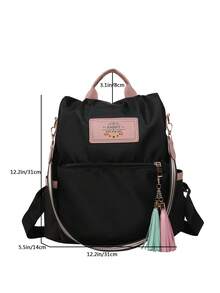 Fashionable Casual Versatile Large Capacity Backpack - Black - View 10