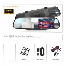 ASAWIN 4.5 In Rearview Mirror Recorder Hd 1080p Rearview Mirror Automobile Dash Cam Dual Lens Video Recorder Automobile DVR Night Vision Loop Recording