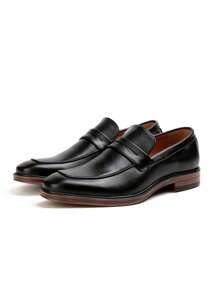 1 pereche de pantofi pentru bărbați, de bază, din piele din microfibră, de culoare uni, pentru exterior, pot fi purtați cu ținute formale