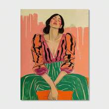 1幅女性赋权主题帆布画 - 复古风格坚强女性墙饰，无框水墨画，适用于卧室、客厅、办公室、咖啡厅、酒吧 - 母亲节和国际妇女节的理想礼物，女性主题墙饰 - 彩色 - 查看 12