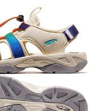 CAMEL CROWN صنادل نسائية، صنادل صيفية مغلقة الأصبع، أحذية رياضية شاطئية قابلة للتنفس مانعة للانزلاق، أحذية مائية متينة للتنزه - الأرز/قوس - مشاهدة 3