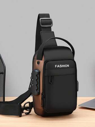 1st Ny multifunktionell bröstväska för män, Crossbody-väska för sport/cykling med lås