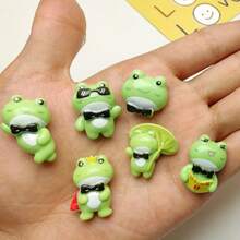 6pcs/Set - Cute Cartoon Frog Shape Refrigerator Magnets, Decorative Round Fridge Stickers For Office, Kitchen, Whiteboard, Food Storage And Dishwasher - Perfect For Holiday Home Decor And Valentine's Day Gift