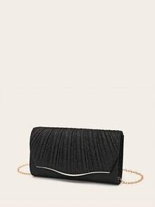 Ladies' Diamond Jewelry Sparkling Luxury Diamond Jewelry Set Sparkling Necklace Earrings Bracelet Set Personalized Glitter Wrinkled Envelope Bag Handbag Fashion Banquet Bag Handheld Banquet Bag Handheld Banquet Bag Elegant Handheld Banquet Bag Ladies' Ball Handbag Ladies' Bridal Banquet Bag Ball Handbag Metal Chain Handbag Wedding Party Handbag Cocktail Party Wedding New Wallet Banquet Bag - Black - View 8