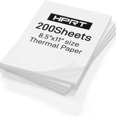  200 Sheets US Letter 8.5 X 11 Inches Thermal Paper For Portable Thermal Printers, Compatible With HPRT/IDPRT/PRT Portable Printers
