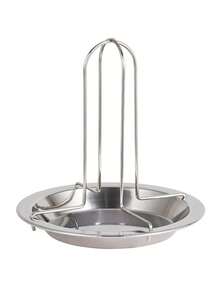 1pc 户外露营加厚烤鸡盘，叉鸡烤架，碳钢烘焙不粘烤鸡盘。用于在光波炉和热烤箱中烘烤和支撑烤鸡，底座用于存放辅助材料，以在鸡肉内部产生烟熏效果，从而达到更好的口感。烧烤工具，户外烧烤，厨房小工具。 - 彩色 - 查看 6