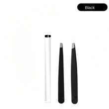 [Tube Packaging] Stainless Steel Light Pink Eyebrow Tweezers Set For Eyebrow & Facial Hair Plucking, With High Precision Straight And Slant Tips, Portable And Ideal For Home Use, Tools For Men