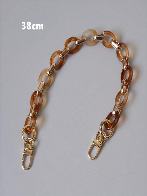 1pc Colorful Acrylic Resin Round Chain, Vintage Handmade Detachable Thick Necklace Decor For Women Handbag, Suitable For Spring/Summer