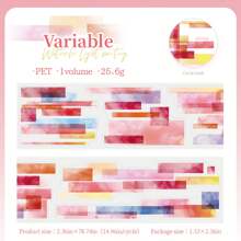 1 Roll PET Watercolor Gradient Washi Tape, Watercolor Series, Suitable For Gifts, Office, Home, Marking, Labeling, Classroom, Entertainment Toys, Student Planner Creative Vintage Decoration DIY Tapes Back To School
