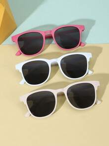 3pcs Retro Children's PC Frame Riveted Fashionable Glasses, Suitable For Picnics, Gatherings, Parties, Stage Performances - Multicolor - View 5