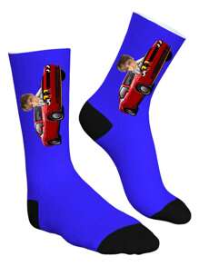 1 Pair Of Custom Couple Socks, Sports Car Custom Socks, Dodge Hellcat Custom Socks, Women's Socks, Men's Socks, Personalized Novelty Socks With Their Own Handsome And Beautiful Photos, Awesome Gifts For Guys, Great Gifts For Friends Who Love Cars