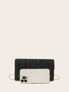 Ladies' Diamond Jewelry Sparkling Luxury Diamond Jewelry Set Sparkling Necklace Earrings Bracelet Set Personalized Glitter Wrinkled Envelope Bag Handbag Fashion Banquet Bag Handheld Banquet Bag Handheld Banquet Bag Elegant Handheld Banquet Bag Ladies' Ball Handbag Ladies' Bridal Banquet Bag Ball Handbag Metal Chain Handbag Wedding Party Handbag Cocktail Party Wedding New Wallet Banquet Bag - Black - View 10