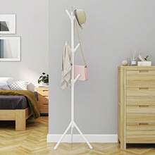 KONTUZ Clothes Organizer Rack With 9 Hooks, Floor Coat Rack, Portable Floor Coat Rack With Unique Design, For Bedroom Or Home Decoration. - 白色 - 查看 2