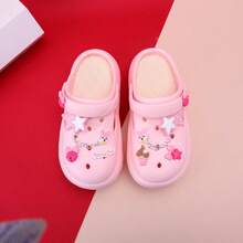 Women's Popular Flat-Bottomed Hole Shoes, Spring/Summer/Autumn Beach Slippers, Anti-Slip Thick-Soled, Nurse Work Shoes, Cartoon Printed, Slip Resistant, Breathable, Surgery Shoes