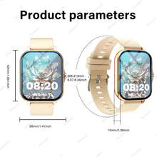 MixtataDi Smart Watch,Multifunctional Sports Smartwatch, Wireless Calls/Wireless Music, Message Notification,Customizable Watch Faces, Multiple Sports Modes, Compatible With Android & IOS,Unisexo - Gold-single Belt - View 9