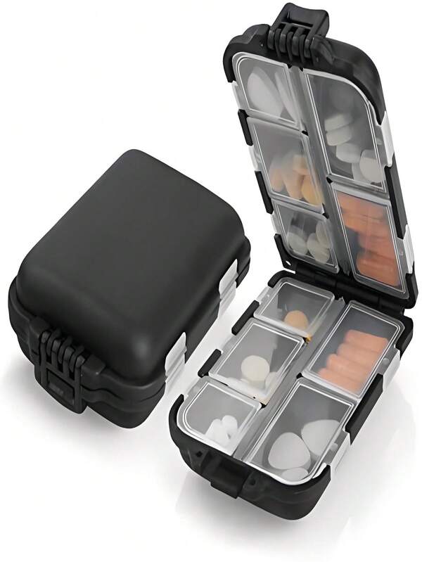 Waterproof Portable Pill Organizer Box - Moisture-Proof Travel Medication Case, Weeklong Plastic Capsule Container With Large Capacity For Various Pill Sizes, Unscented,Storage Boxes & Bottles & Jars,Pill Organizer,Medicine Organizer