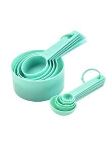 Juego de 10 piezas de tazas y cucharas de medición apilables de KitchenAid, herramientas de cocina y repostería - Multicolor - Ver 10