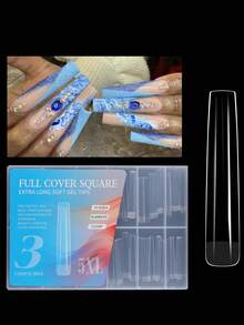 1Box 5XL Extra Long Full Cover Nail Tips False Nail Tip Acrylic Extension Straight Manicure Nail Salon Press On Nails Tip - 彩色 - 查看 14