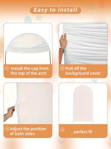 1 Piece, White Stretch Polyester Wedding Arch Multi-Functional Bow Curtain Cover, Suitable For Weddings, Engagements, Birthdays, Anniversaries, Bachelorette Parties, Graduation Ceremonies, Perfect For Indoor And Outdoor Use