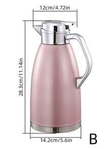 1 件不锈钢咖啡壶，双层保温茶壶，保温真空瓶，适用于家庭、酒店、餐厅、多功能水壶，适合返校使用