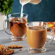 1 pieza Taza de vidrio con diseño de oso lindo, taza transparente para leche/desayuno, vajilla única - transparente - Ver 4