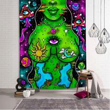 1pc Portrait Of Nature Scenery Hanging Tapestry, Polyester Decorative Wall Hanging For Living Room, Bedroom, Office, Dorm, Party, Kitchen - Comes With 3 Wall Nails And 2 Clips