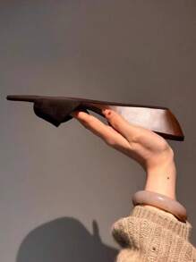 2025 年夏季新款法式绒面坡跟一脚蹬凉鞋，百搭低跟一脚蹬拖鞋