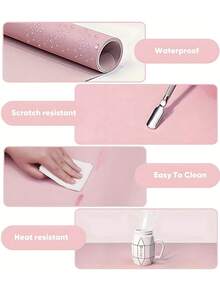 FULL BEAUTY Tapete de mesa para nail art rosa-claro, impermeável, em couro PU macio, para estúdio, dobrável, com apoio de braço, almofada para manicure, tapete para mesa de unhas, ideal para salão de manicure e uso doméstico. - Rosa Empoeirado - Ver 3