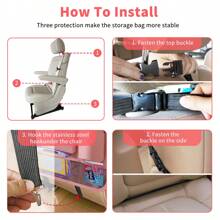 2pcs Durable Polyester Car Seat Organizer With Dining Table Tray - Fits Most Vehicles, Ideal For Snacks & Toys Storage