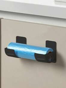 4pcs No Drill Kitchen Storage Racks With Adhesive Hooks, Space-Saving Aluminum Foil Bag & Pouch, Wall Mounted And Cabinet Door Storage Solution - Multicolor - View 11