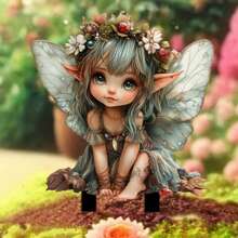 1 pieza/2 piezas, Estaca de jardín de hadas de mariposa de acrílico, perfecta para patios y jardines, decoración de bonsái, decoración navideña, regalo para amigos, 2D