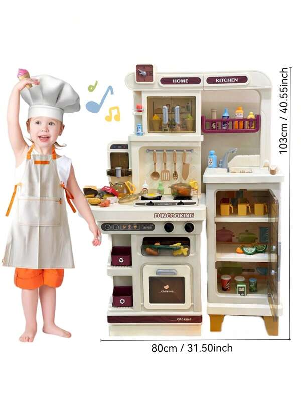 Ensemble de cuisine de jeu pour enfants surdimensionné avec vaporisateur, jouet de cuisine pour jouer à faire semblant pour les garçons et les filles de 3 à 6 à 8 à 12 ans, accessoires de cuisine de jeu, couleur des accessoires aléatoire