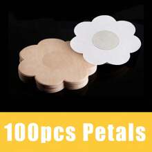 100PCS Cloth Nipple Cover Teat Hide Women Disposable Nipple Pasties Piece Breast Petals Invisible Bra Padding Chest Sticker Patch Covers No Marks Prevent Exposure