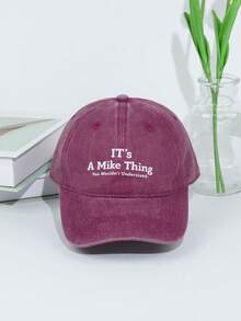 1pc Rose Red Letter Print Baseball Cap, Summer Holiday Festival Sun Protection - Multicolor - View 11