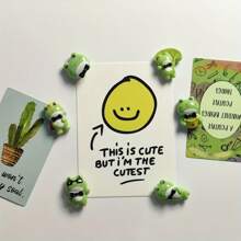 6pcs/Set - Cute Cartoon Frog Shape Refrigerator Magnets, Decorative Round Fridge Stickers For Office, Kitchen, Whiteboard, Food Storage And Dishwasher - Perfect For Holiday Home Decor And Valentine's Day Gift