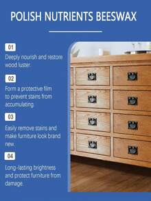 木材护理抛光蜂蜡 - 家具翻新抛光剂，增强光泽、清洁和保护木制家具