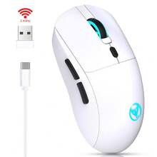 1 件全新 USB 无线鼠标，带 RGB 彩色照明，2.4G 无线光电鼠标，可充电即插即用，适合家庭和办公室使用 - 彩色 - 查看 1