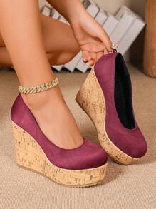 Women's Criss-Cross Elastic Wedge Slip-On Loafers, Versatile Chunky Platform Shoes, Stylish & Comfortable, 10cm Thick-Soled
