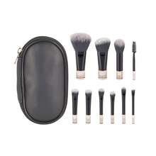 10pcs Mini Classic Black Portable Makeup Brush Set With Storage Bag, Multifunctional Full Set For Beginners, Easy To Use,Brush Set,Makeup Brush Kit,Make Up Brush Set,Make Up Set Complete,Makeup Brush Set,Complete Makeup Kit,Brush Kit,Brushes Makeup Set,Makeup Gift Set,Set - Black - View 4