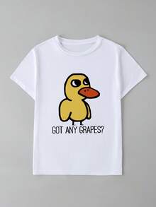 Duck Song Got Grapes Iced Lemonade Funny Memes Women's Round Neck Oversized Short Sleeve T-Shirt - White - View 4