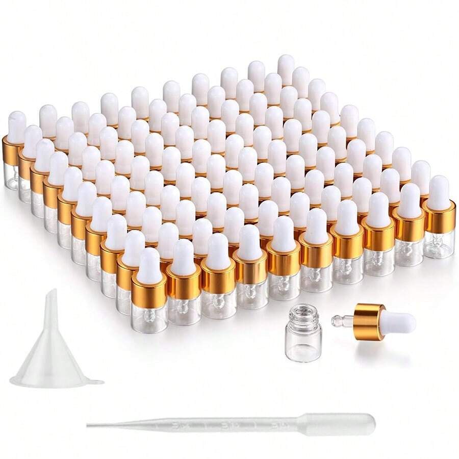 150pcs 1ml Transparent Glass Dropper Bottle, Empty Essential Oil ...