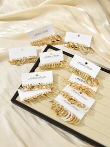 Random 108/48/36/16pcs Vintage Elegant Minimalist Geometric Multi-Element Heart Faux Pearl Earring Set, Personalized Basic Jewelry For Women, Suitable For Daily, Birthday, Travel, Party, Casual Date, Mother's Day Fashion Gift (Random Delivery)