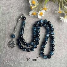 1pc Classic Ink Floral Pattern Resin Bracelet, Suitable For Men's Daily Wear - Beads - View 13