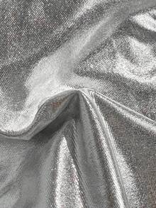 Women's Silver Shiny Bikini Set With Unique Design