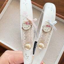 Sanrio Sanrio Spring Fresh And Sweet KT Cat Bow Hair Hoop Gentle Elegant Headband Versatile Hair Clip Accessories Back To School