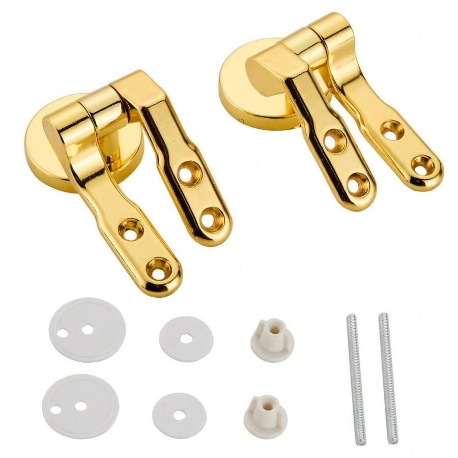 金色黑色镀铬马桶座铰链冲水马桶盖安装连接器马桶盖铰链安装配件更换零件 - 黑色 - 查看 1