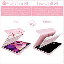 STWMOOCE Detachable IPad Wireless Keyboard Leather Case With Tablet Magnetic  Pencil Holder And Stand, Compatible With 10.2-Inch IPad 7/8/9th,IPad 10th,10.9-Inch IPad Air4/5th,11 IPad Air(M2/M3),11-Inch IPad Pro1/2/3/4th Gen Bluetooth Keyboard Cover - Pink - View 4