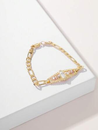 1pc Fashion & Simple Shiny Handcrafted Colorful Guadalupe Virgin Mary Bracelet, Suitable For Gifts, Couples, Friends, Daily & Festival Wear, Prayer