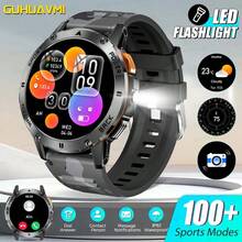 GUHUAVMI 智能手表（接听/通话），1.53 英寸圆形全触控屏，男士智能手表，健身追踪器，无线通话，LED 手电筒，音乐控制，消息推送，多种运动模式，防水/睡眠监测，计步器，兼容安卓和 iOS 系统 - 彩色 - 查看 15